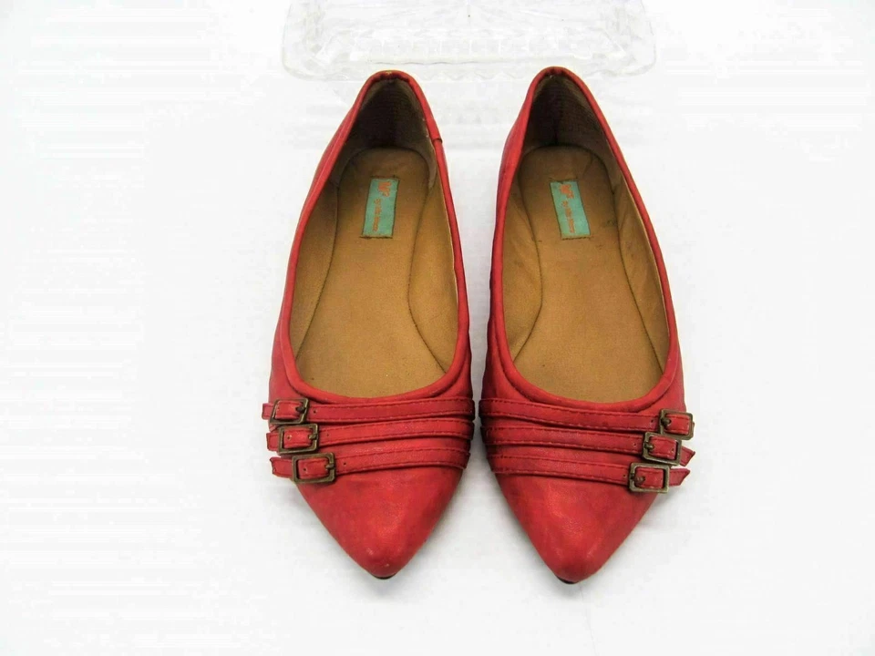 Zapato para mujer Miz Mooz M2 Weyland talla 7M rojo punta puntiaguda plano usado qp Foto 4 de 4