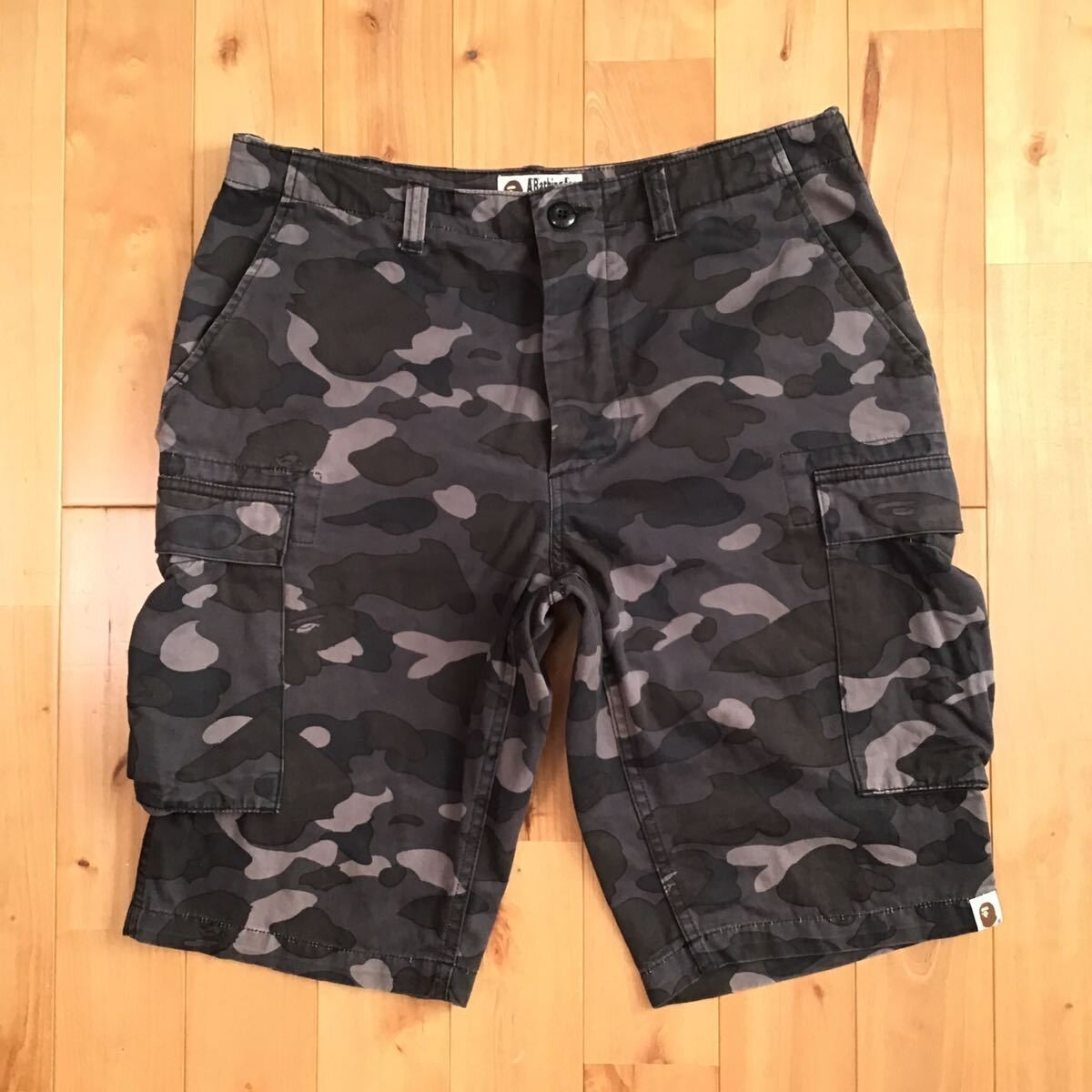 BAPE Black camo cargo shorts a bathing ape NIGO Size M | eBay