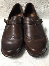 Earth Origins Carma 2 Loafer Shoe Women Size 8 Brown Leather Wingtip