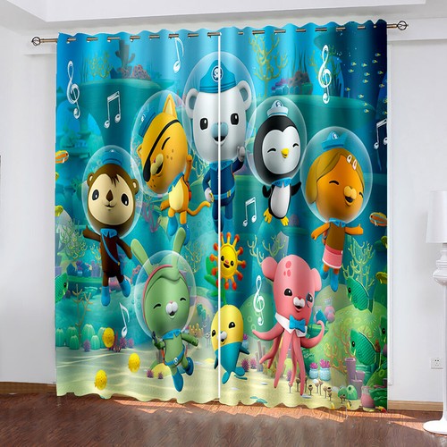 Kids Bedroom Curtains Ring Top Cartoon Octonauts Blackout Door Decor UV Protect - Bild 2 von 14