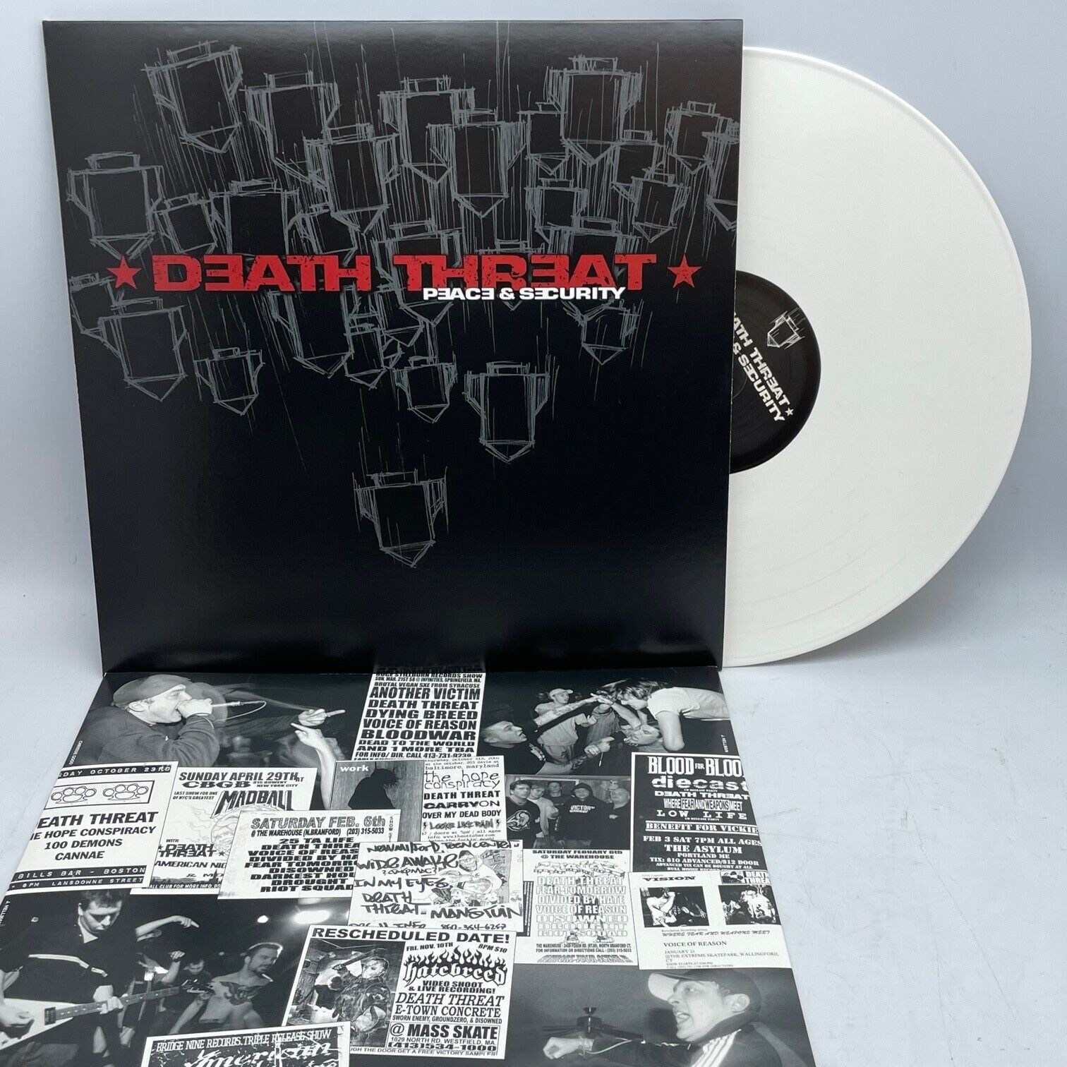 Death Threat Peace & Security 2016 Connecticut Hardcore Punk White Colored Vinyl