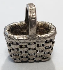 VTG Brown County Basket  GATHERING Charm Pendant 925 Sterling Silver Longaberger