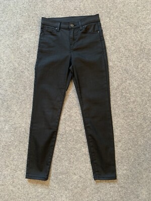 Topshop Coated Moto Jeggings Black W25 L28 UK1