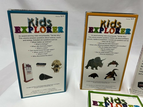 SET /4 KIDS EXPLORER VHS TAPES HOME SCHOOL SCIENCE SOUND ENERGY DINOSAURS WHY? - Picture 7 of 12