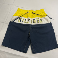 Tommy Hilfiger Colorblock Spell Out Y2k Swim Trunks Board Shorts Size Medium