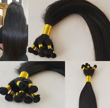 18", 20  , 22" Hand-Tied Weft, 100 grams, Human Remy Hair Extensions 1B