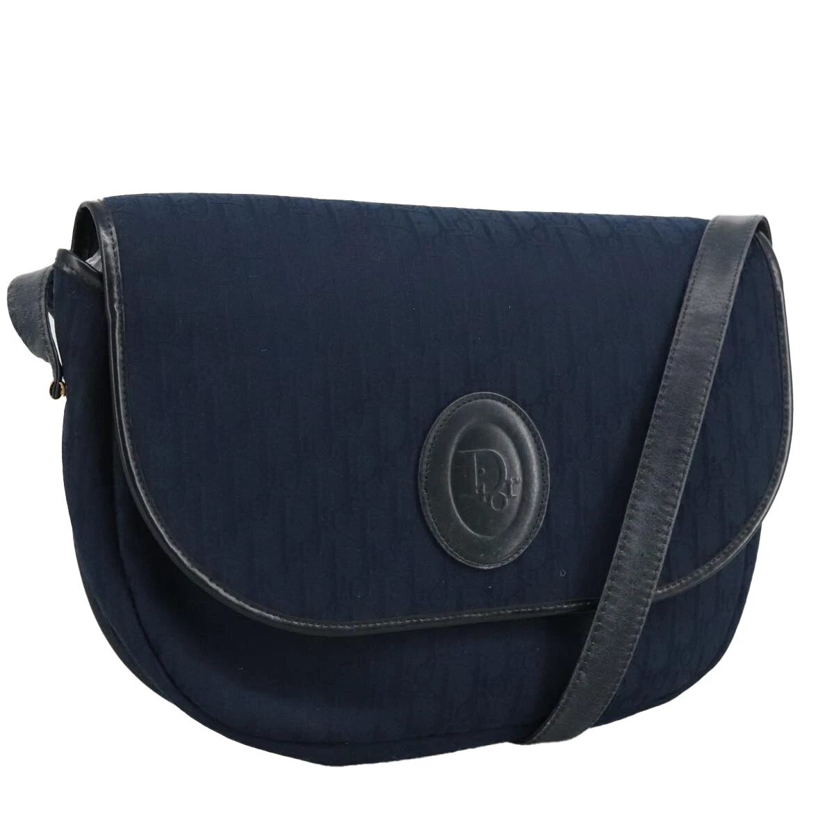 Sac bandoulière Christian Dior trotteur toile marine or authentique ep6229