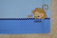 Child of Mine Carter's Snuggly Monkey Baby Blanket Blue Tan Ant Security Lovey