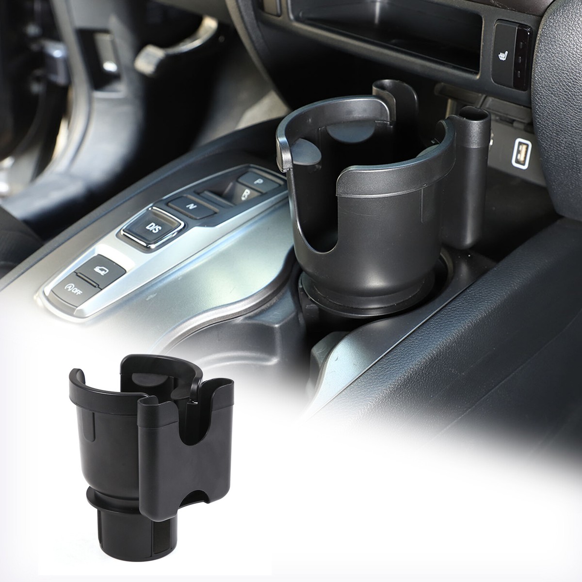 2 In 1 Cup Holder Expander Adapter W/ Phone Holder Mount Stand For