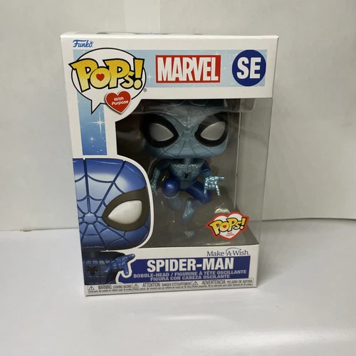 Funko Pop! MARVEL MAKE-A-WISH - BLUE METALLIC SPIDER-MAN INSTOCK READY TO SHIP