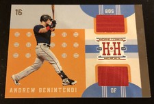 2019 Hometown Heroes ANDREW BENINTENDI Dual Game Used Jerseys! RED SOX