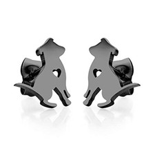 555Jewelry Stainless Steel Elegant Small Puppy Dog Stud Earrings for Women Girls