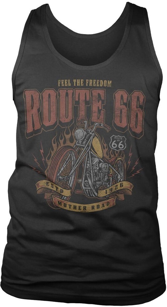 Футболка Route 66 - Golden Chopper Tank Top черного цвета
