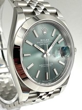 Rolex Date Just 41mm Smooth Mint Green Dial Jubilee 126300 Pre-Owned 2025 10