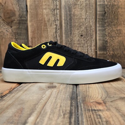 ETNIES WINDROW VULC X EXPOSURE SKATE SHOE SNEAKER BLACK YELLOW