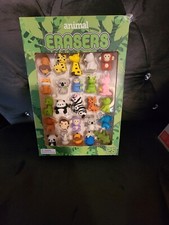 3 Animal erasers 25 pieces, new in a box, never opened or used.