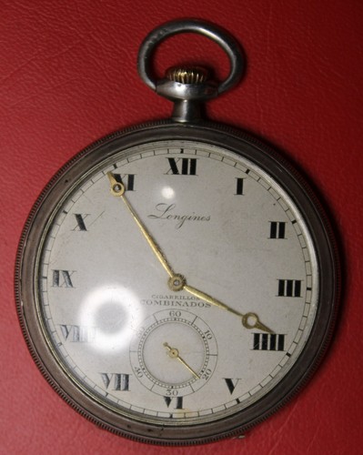 LONGINES POCKET WATCH 900 SILVER CASE CIGARRILLOS WORKING 52MM CASE HALLMARKED - Picture 5 of 21