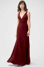 Jenny Yoo Jade Luxe Crepe Dress, Cranberry, Size 12
