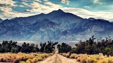 Landscape mountains nature road dirt outdoors Custom Gaming Mat Desk