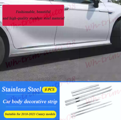 Chrome ABS Side Door Molding Trim Cover For Toyota Camry 2018-2023 (4-Piece Set)