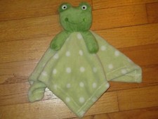 RN 119741 Green White Polka Dot Frog Security Blanket/Lovey