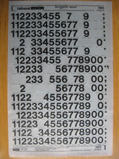 1 x Letraset Zahlen HELVETICA MEDIUM 60pt 16,6 mm Blatt 1284 (bb)