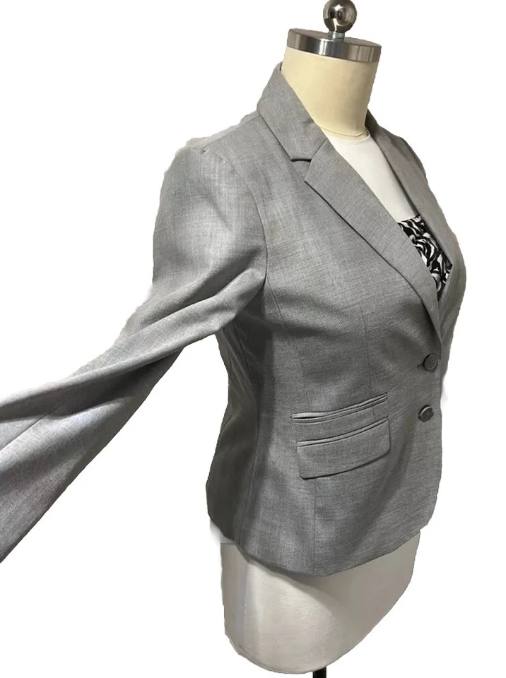 New York & Company | Светло-серый эластичный блейзер на двух пуговицах размер 18 - Изображение 4 из 4