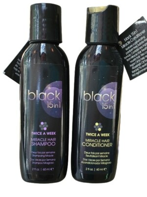 Black 15 in 1 Twice a Week Miracle Hair Shampoo & Conditioner DUO