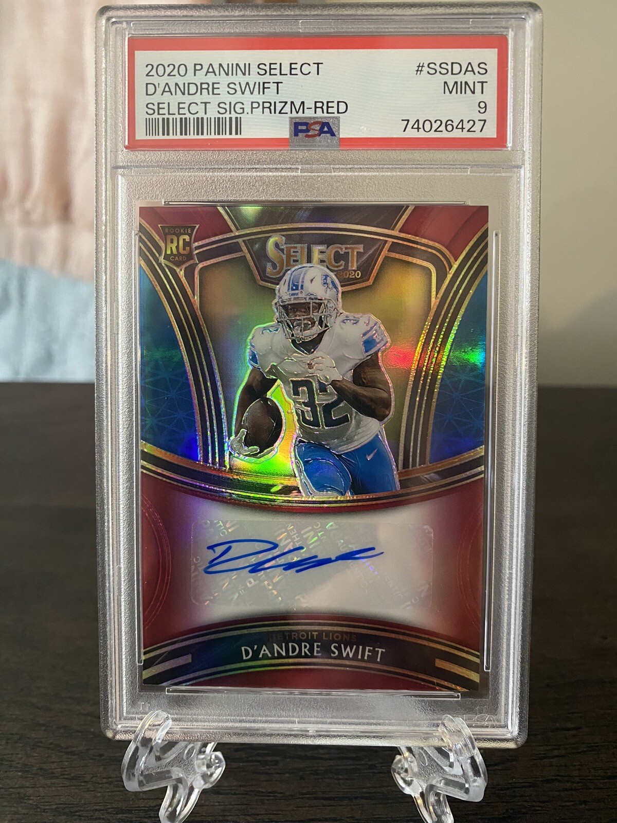 D'Andre Swift Panini Select Signatures Prizm #SSDAS Red