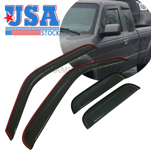 Window Visors Sun Shade Rain Guard Shield for Ford Ranger Extended Cab 1999-2011