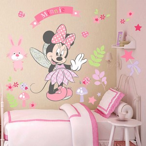 Sweet Minnie Mouse Wall Sticker Pink Angel Vinyl Decals Kid