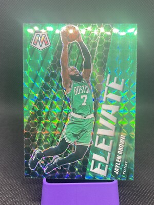 2020-21 NBA Mosaic Jaylen Brown Celtics Elevate Green Prizm Color Match #8