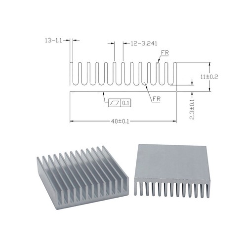 Width 40mm Aluminium Heatsink Anodized Heat Sink Radiator Cooler PIN STYLE ALL - Picture 3 of 15