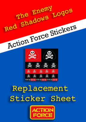 Vintage Action Force Red Shadow Logos Sticker Pack Custom Decals Einschusslöcher