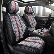Car Seat Covers Full Set, Luxury Stylish Waterproof Faux FULL SET Gray