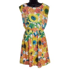 J. Taylor Floral Print Dress Fit & Flare Sleeveless Sun Dress Size 4