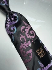 NWT VERSE 9 MULTI COLOR FLORAL STYLE PRINT SILK DESIGNS NECK TIE & HANKY