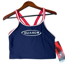 NWT TYR Women's XL Navy Guard Crossback Tank Top Nylon Spandex Swimwear G2190