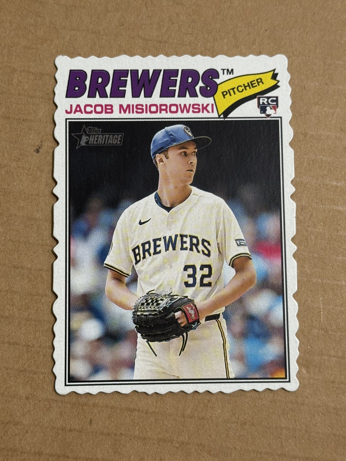 2026 Topps Heritage Jacob Misiorowski Deckle Edge Die Cut Rookie RC #144 SP