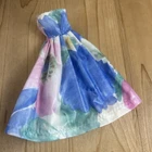 Barbie Doll Long Dress Large Flower Print Strapless Handmade Vintage