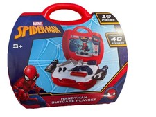 Kids Spider-Man Handyman Suitcase 19 Piece Tool Set With 40 Stickers