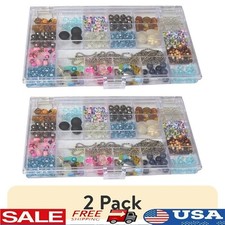 21 Compartment Clear Plastic Bead Storage Box Jewelry Organizer Ideal Craft Tool