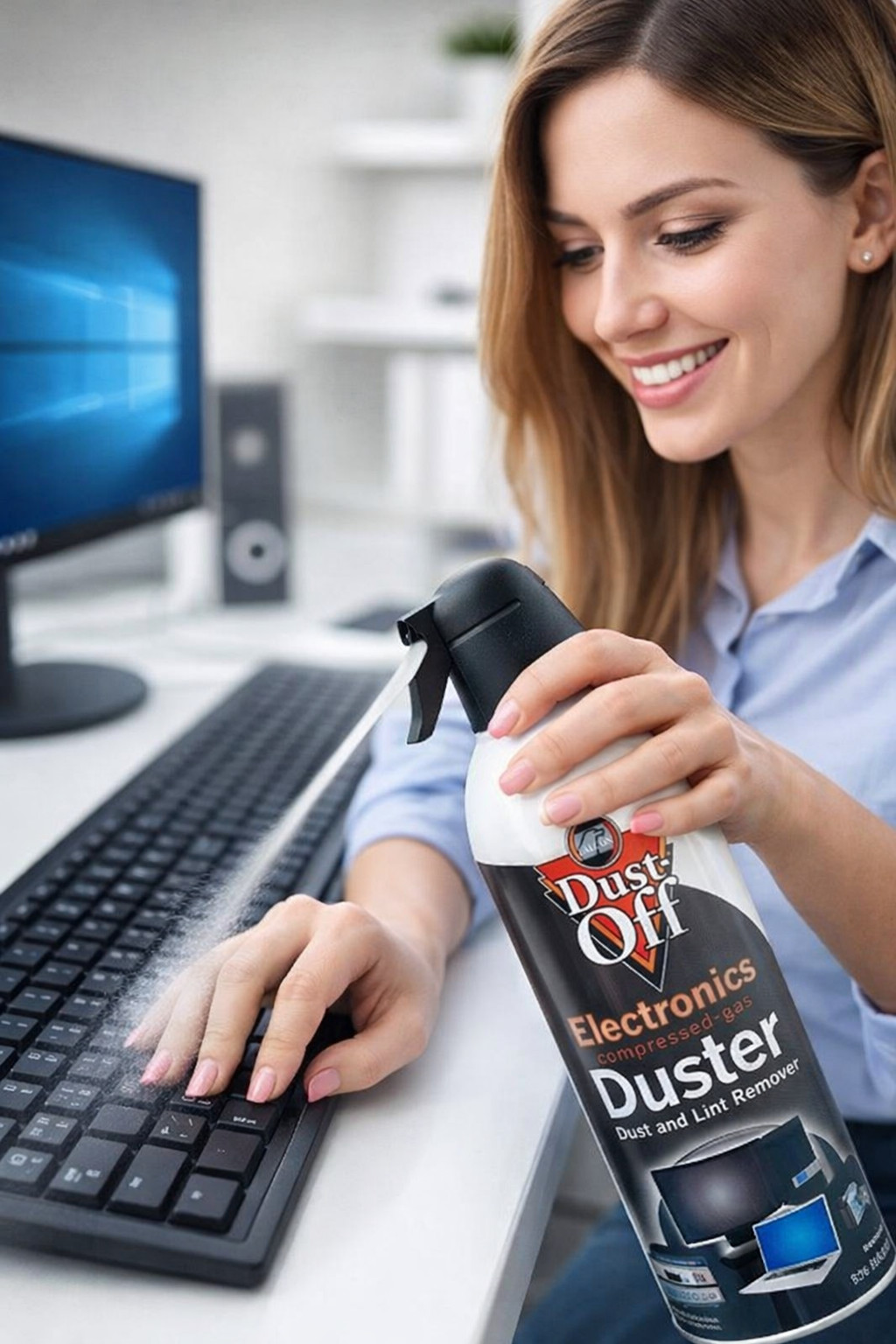 New Falcon Dust Off 10 oz Electronic Compressed Canned Air Duster  Gas Duster