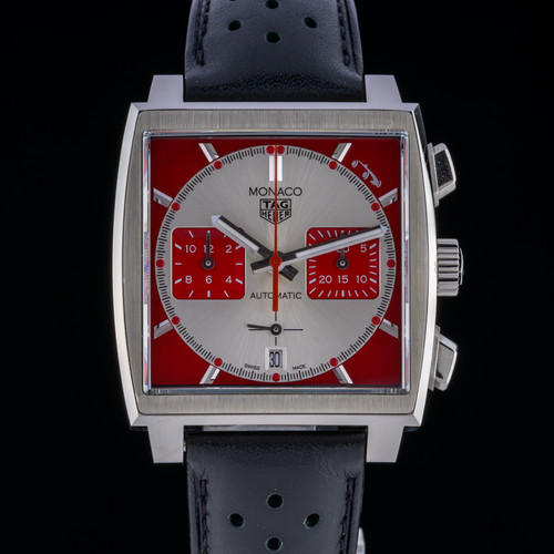 TAG Heuer Monaco Grand Prix Historique CBL2114 Red 39mm Auto Men's Watch + B&P