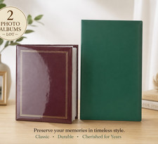Lot of 2 Photo Albums 4x6 Picture Books New Holds 50  138 Photos Memory Albums