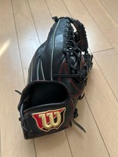 Wilson Baseball Glove Black Leather Right Throw Softball Japan Used