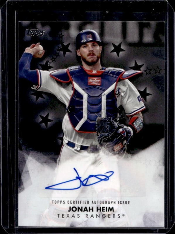 2024 Topps Jonah Heim Baseball Stars Auto Series Two Black #/199 Rangers