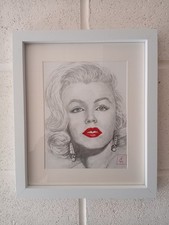 A4 Framed Black And White Sketch Drawing Of Marilyn Monroe