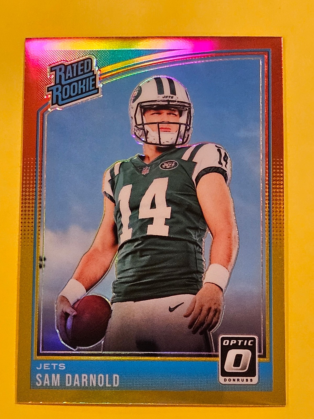 2018 Donruss Optic - Rated Rookie Sam Darnold #151 Red Yellow Prizm (RC)
