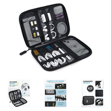 Electronic Organizer Travel Case for Tech Accessories Black Lightweight Durable